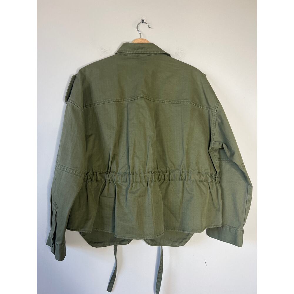 NEW Marissa Webb Dante Wash Canvas Cropped Utility Jacket Green Size: XS - Picture 7 of 9